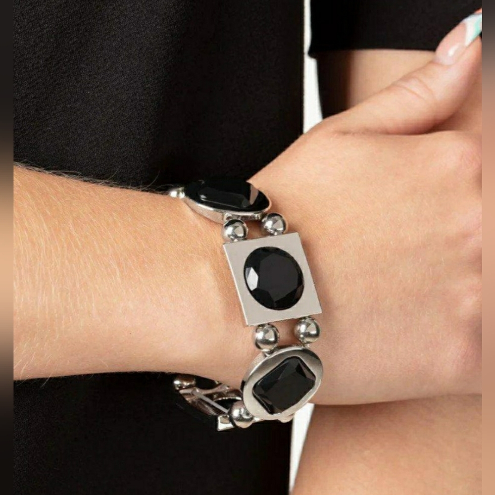 Black and Silver Wearable Tech Bracelet